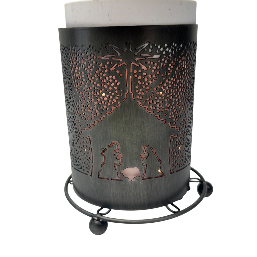 Scentsy Core Glowing Full Sz Warmer, 3 Wraps Loom+Nativity+Halloween+Stand HTF - Picture 11 of 15